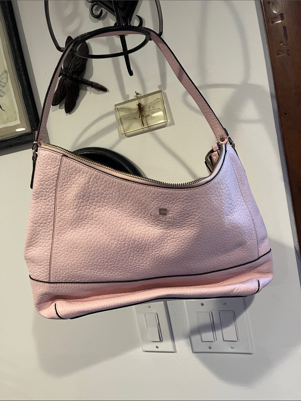 Kate SpadeLight Pink Pebbled Leather Shoulder Bag